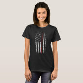 Amerikaanse vlag Vist rods patriottisch vissersvee T-shirt (Voorkant volledig)