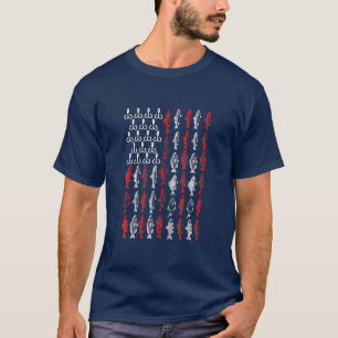 Amerikaanse vlag Vist T shirt, Bass Pro Fish 4th O T-shirt