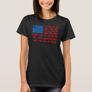 Amerikaanse vlag Vist vissoorten T-shirt