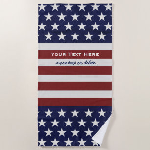Amerikaanse vlag Vlag op 4 juli - Patriottisch aan Strandlaken