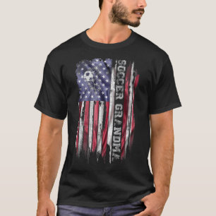 Amerikaanse vlag Vlag proud Soccer Grandma Footba T-shirt