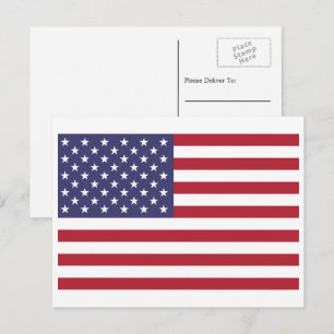 Amerikaanse vlag, vlag van de Verenigde Staten Briefkaart