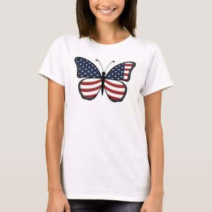 Amerikaanse Vlag Vlinder Design-62615 T-shirt