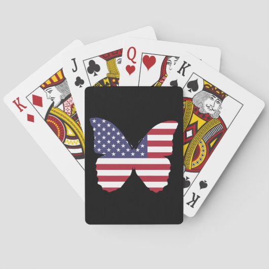 amerikaanse vlag vlindervlieger pokerkaarten (Achterkant)