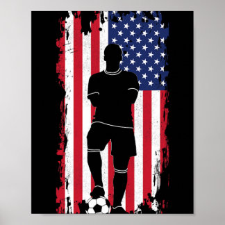 Amerikaanse vlag Voetbal Kleding - Voetbal Vrouwen Poster