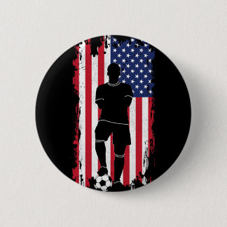 Amerikaanse vlag Voetbal Kleding - Voetbal Vrouwen Ronde Button 5,7 Cm