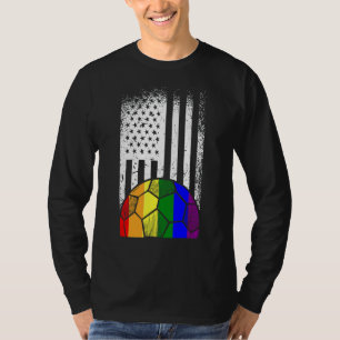 Amerikaanse vlag Voetbal Lgbt Q Rainbow Gay Pride T-shirt