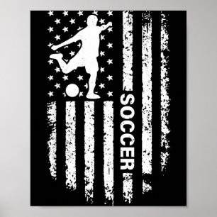 Amerikaanse Vlag Voetballer Usa Patriottische Vint Poster