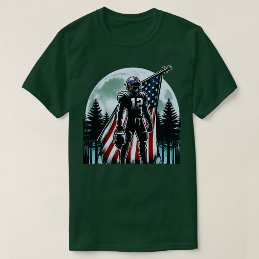 Amerikaanse vlag Volle Maan Speler 3 T-shirt (Design voorkant)