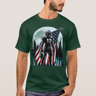 Amerikaanse vlag Volle Maan Speler 3 T-shirt
