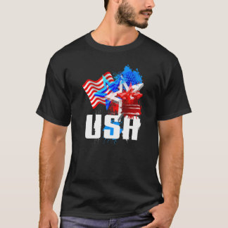 Amerikaanse vlag voor 4 juli Memorial Day Graphic T-shirt