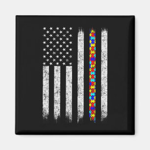 Amerikaanse vlag voor autisme magneet