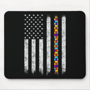 Amerikaanse vlag voor autisme muismat