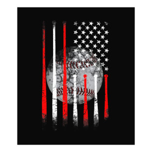 Amerikaanse vlag voor Baseball USA Foto Afdruk