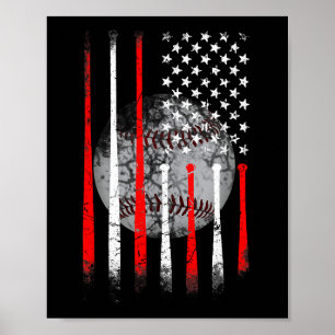 Amerikaanse vlag voor Baseball USA Poster