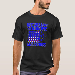 Amerikaanse vlag voor blauwe linten rusteloze bene t-shirt