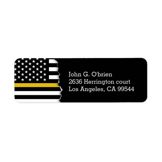 Amerikaanse vlag voor dispatentstijl politie etiket (Voorkant)