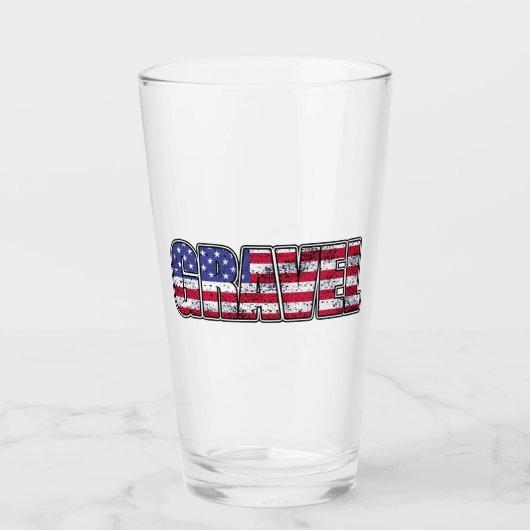 Amerikaanse vlag voor grindfietsen glas (Voorkant)