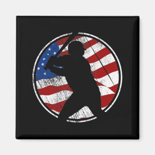 Amerikaanse vlag voor honkbal - honkbal magneet