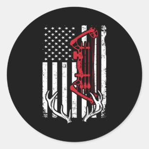 Amerikaanse vlag voor jagers ronde sticker