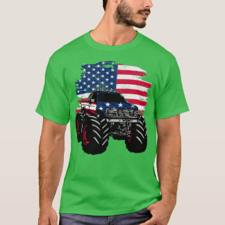 Amerikaanse vlag voor Monster Truck T-shirt