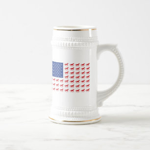 Amerikaanse vlag voor patriottische paarden bierpul