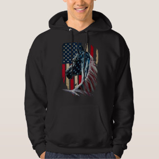 Amerikaanse vlag voor patriottische paarden hoodie