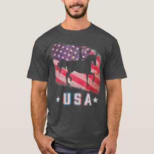 Amerikaanse vlag voor patriottische paarden - Vint T-shirt