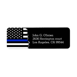 Amerikaanse vlag voor politie etiket