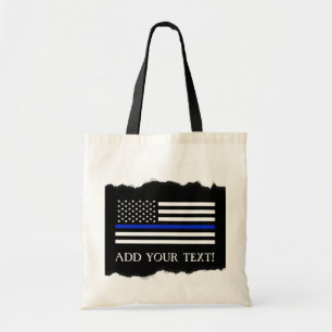 Amerikaanse vlag voor politie tote bag