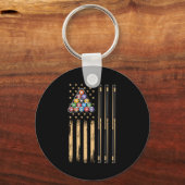 Amerikaanse vlag voor poolspeler sleutelhanger (Voorkant)