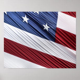 Amerikaanse vlag voor rode, witte en blauwe Amerik Poster