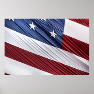Amerikaanse vlag voor rode, witte en blauwe Amerik Poster