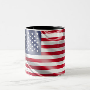 Amerikaanse vlag voor sterren en strepen tweekleurige koffiemok