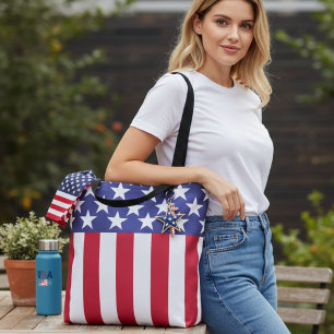 Amerikaanse vlag voor sterren en strips draagtas