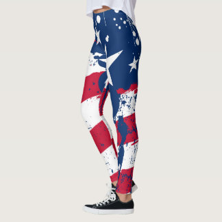 Amerikaanse vlag voor sterren en strips-plastische leggings