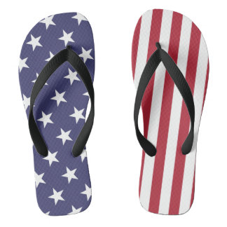 Amerikaanse vlag voor sterren en strips teenslippers