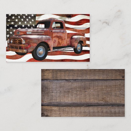 Amerikaanse vlag voor vrachtwagen visitekaartje (Voorkant / Achterkant)