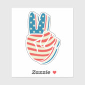 Amerikaanse Vlag Vredesbord Hand 4 juli Sticker (Vel)