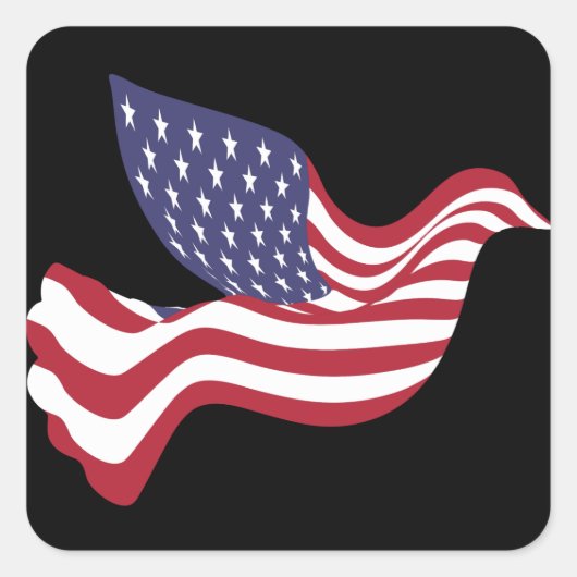 Amerikaanse Vlag Vredesduif Sticker (Voorkant)