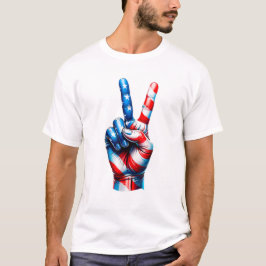 Amerikaanse vlag Vredesteken VS Patriottisch T-shirt