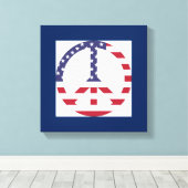 AMERIKAANSE VLAG VREDESZIJDE CANVAS AFDRUK (Insitu (Houten vloer))