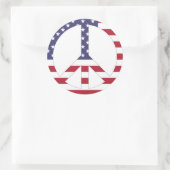 AMERIKAANSE VLAG VREDESZIJDE RONDE STICKER (Tas)