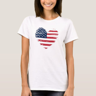 Amerikaanse Vlag Vrouwen VS Ster Strepen Vier Juli T-shirt