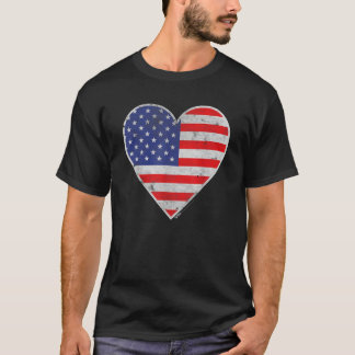Amerikaanse vlag VS Hart 4 juli T-shirt