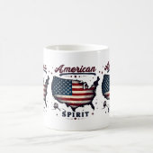  Amerikaanse Vlag VS Kaart Distressed Art Koffiemok (Center)