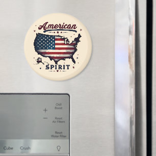  Amerikaanse Vlag VS Kaart Distressed Art Magneet