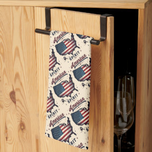 Amerikaanse Vlag VS Kaart Distressed Art Theedoek