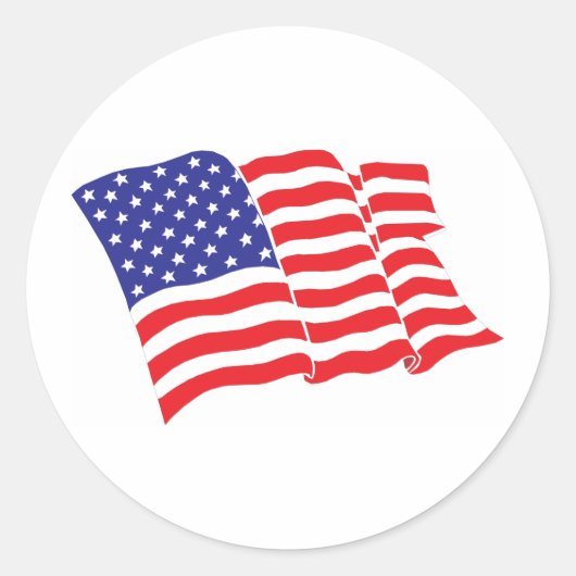Amerikaanse vlag VS Ronde Sticker (Voorkant)