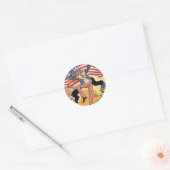 Amerikaanse vlag vuurwerk voetzoeker Uncle Sam Ronde Sticker (Envelop)